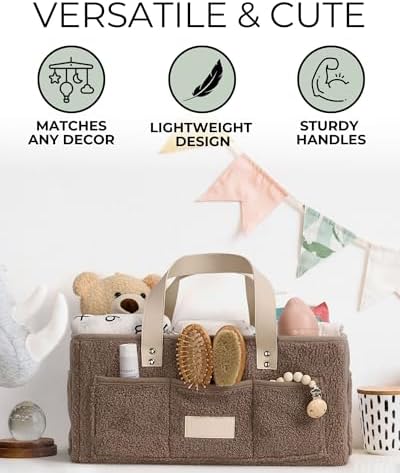 Toodly Baby Diaper Caddy with Changing Mat Organizer
