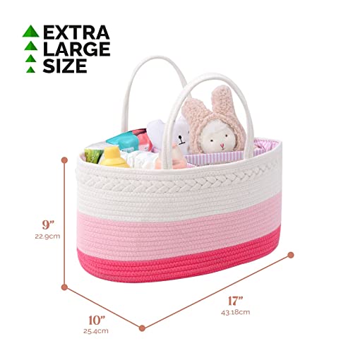 Baby Diaper Caddy Organizer - Pink