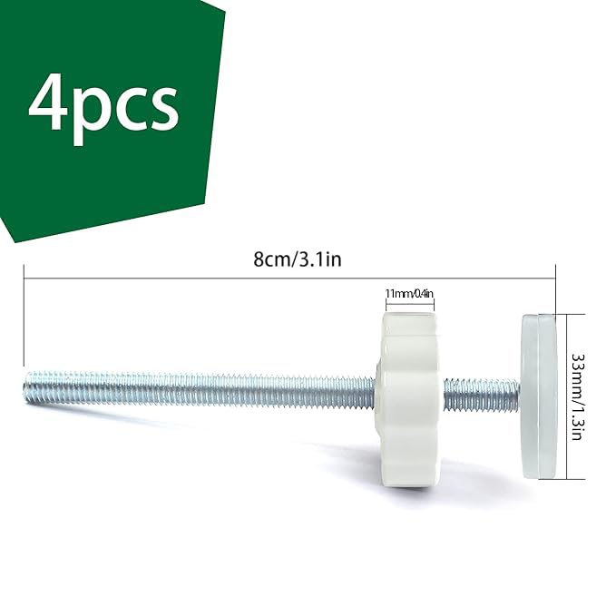 Vmaisi 8MM Spindle Rods 4 Pack - Pressure Mount Baby Gate Hardware Kit
