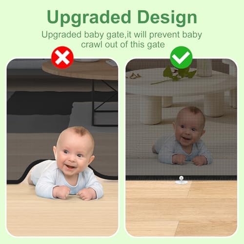MYPIN Retractable Baby Gate 33 Tall 71 Wide Black