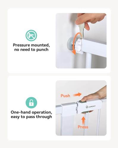 COMOMY 36 Tall Sturdy Baby Gate with Auto Close