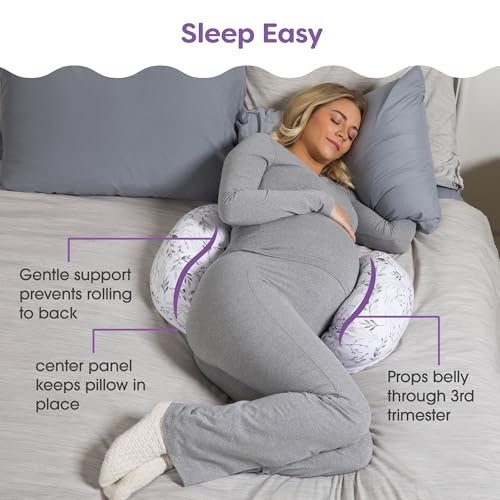 Boppy Side Sleeper Pregnancy Pillow Gray Falling Leaves 1