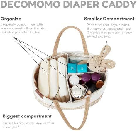 DECOMOMO Extra Large Diaper Caddy Organizer