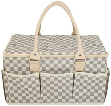 EZLuxeHome Luxury Baby Diaper Caddy Organizer with Lid