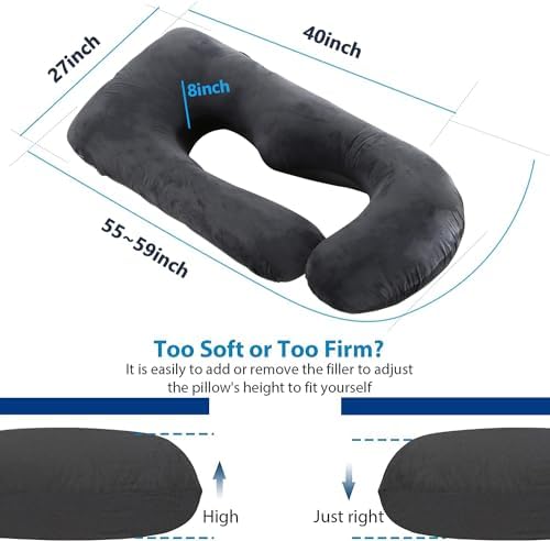 Cauzyart U-Shape Pregnancy Pillow with Washable Cover