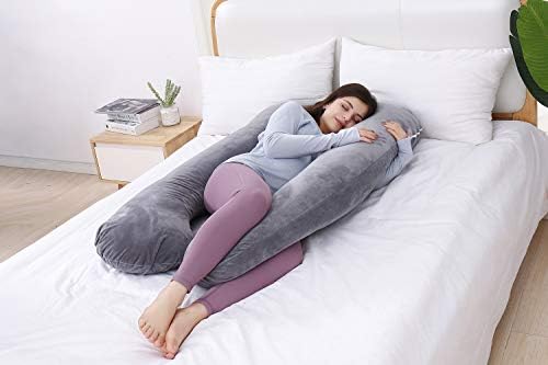 AS AWESLING Pregnancy Pillow with Removable Velvet Cover