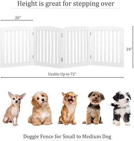 PAWLAND Wooden Freestanding Pet Gate 24 Height 4 Panels