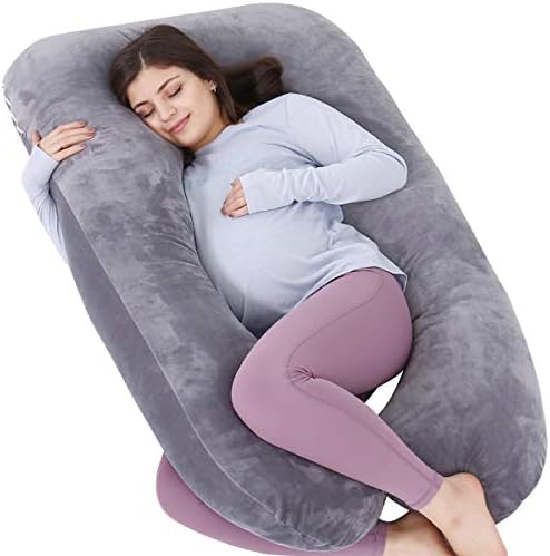 AS AWESLING Pregnancy Pillow with Removable Velvet Cover
