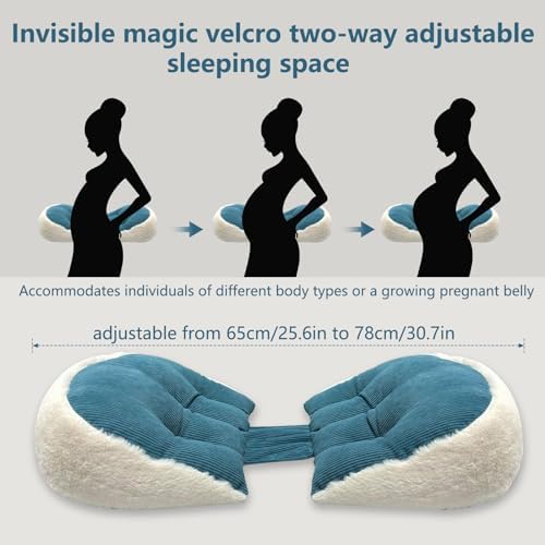 VSTM Pregnancy Pillow with Adjustable Width and Soft Faux Fur