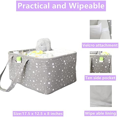 QiANBiRD Extra Large Diaper Caddy Organizer with Handle
