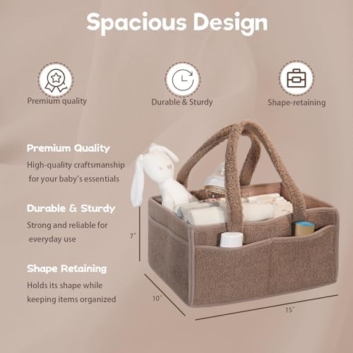 Luxury Little Diaper Caddy Organizer with Removable Dividers 1