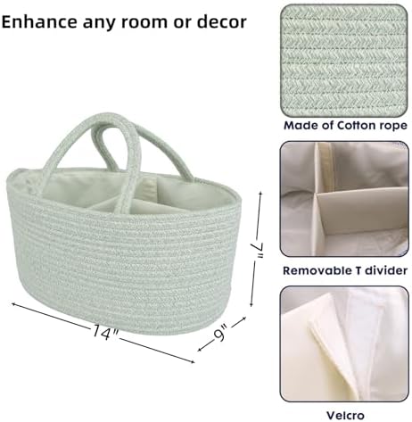JUNBOLE Diaper Caddy Organizer Portable Tote Bag