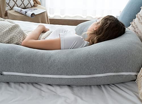 AngQi Body Pregnancy Pillow with Gray Jersey Cover 1