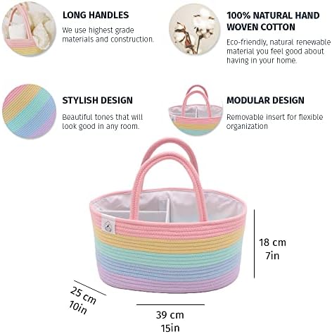 OrganiHaus Rainbow Diaper Caddy Basket Organizer 1