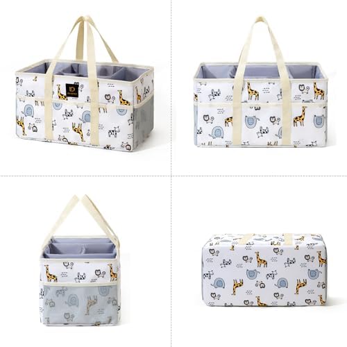 JANSBEN Baby Diaper Caddy Organizer - Large Tote Bag for Newborn Essentials
