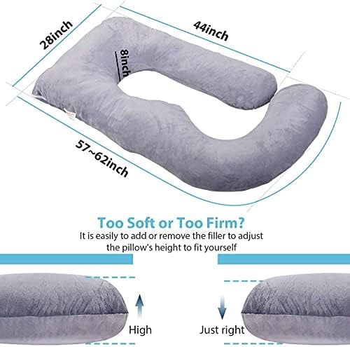 Jcickt C-Shaped Pregnancy Pillow with Velvet Cover