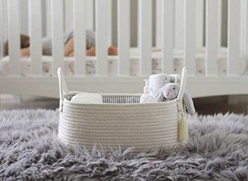 Garifon Emmy Baby Co Rope Diaper Caddy Organizer - Large Creamy White