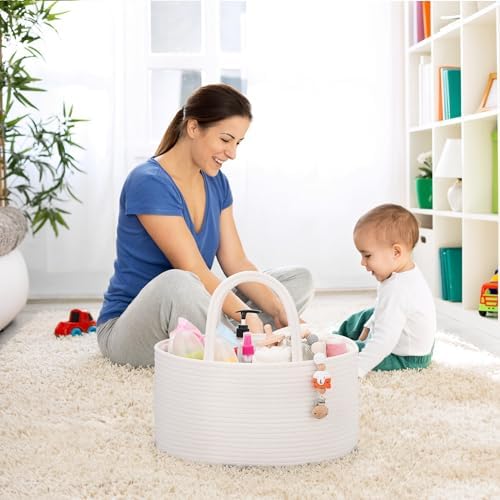 COMSE Large Diaper Caddy Organizer with Removable Dividers 1