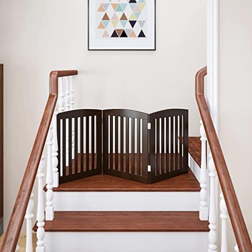 PAWLAND Wooden Pet Gate for Dogs 24 Height 3 Panels