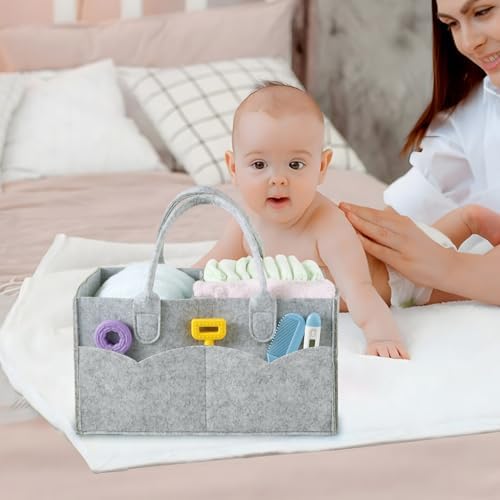 PandaEar 2 Pack Baby Diaper Caddy Organizer Portable