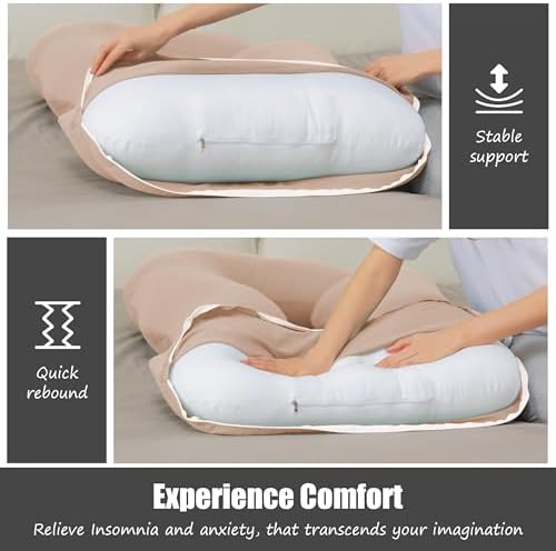 HIPHOP PANDA Muslin Pregnancy Pillow - U Shaped Full Body Support