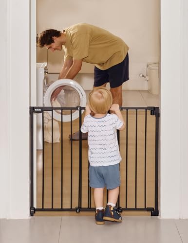 Babelio Stair Door Baby Gate No Bottom Bar 30 Tall Black