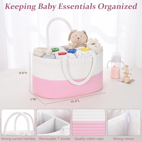 Baby Diaper Caddy Organizer with Removable Divider