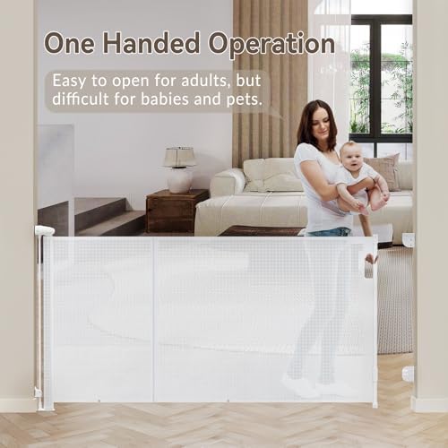 Uamector 138 Inch Extra Wide Retractable Baby Gate