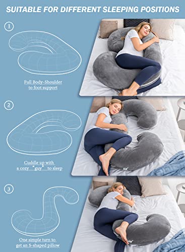 INSEN Pregnancy Pillow with Velvet Cover