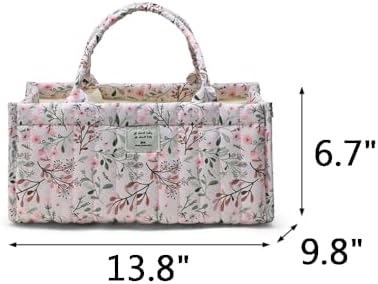 MOMIGO Floral Diaper Caddy Organizer - Pink