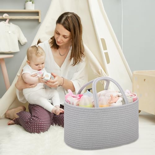 COMSE Large Diaper Caddy Organizer with T Dividers and Gift Bag