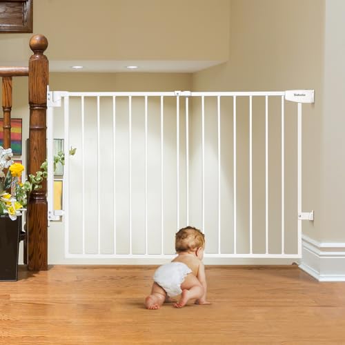 Babelio 297-465 Stair Gate with Auto Close and No Bottom Bar White