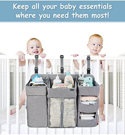 Clearworld Hanging Diaper Caddy Organizer Gray