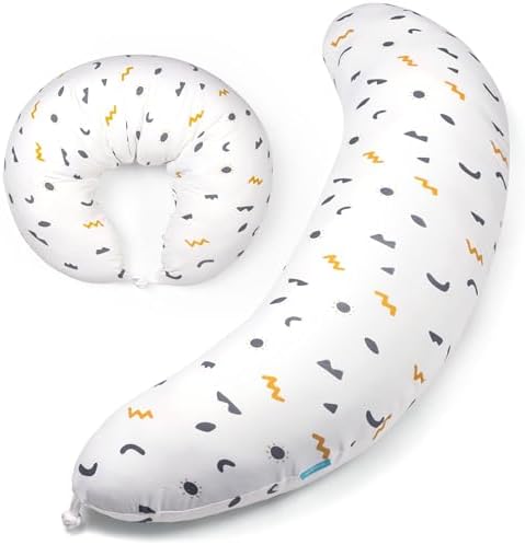 BYRIVER C Shaped Pregnancy Pillow with Cool Cotton Cover