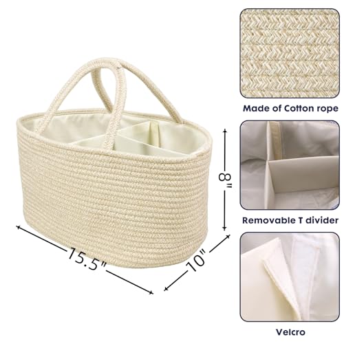 Large Baby Diaper Caddy Organizer with Removable Dividers 1