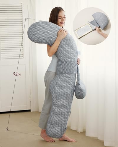 Momcozy Pregnancy Pillow with Air Layer Cover Grey