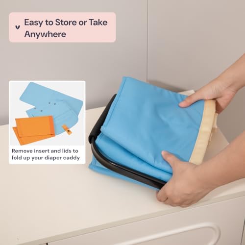 BabbleRoo Diaper Caddy - 23L Blue Organizing Basket