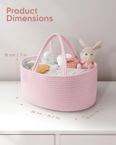 Maliton Baby Diaper Caddy Organizer with Cotton Rope Basket 1
