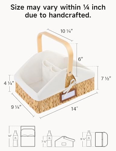 StorageWorks Wicker Diaper Caddy Organizer with Liner