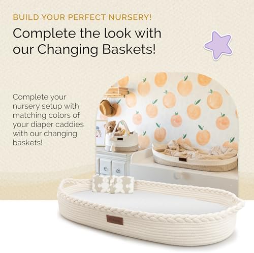Yunioo Diaper Caddy Organizer Boho Style White 1
