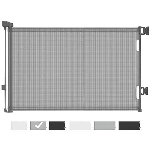 Cumbor Retractable Baby Gate 33 in Tall 55 in Wide Gray