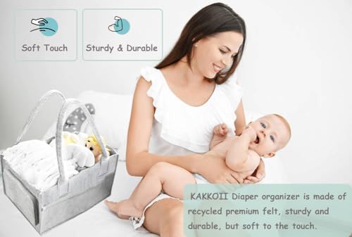 KAKKOII Baby Diaper Caddy with Handle and Pockets