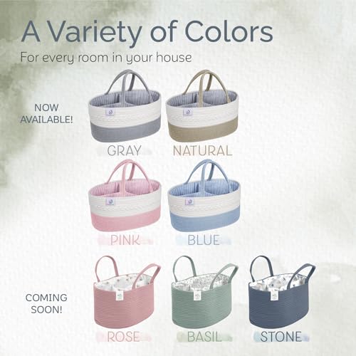 KiddyCare Woven Diaper Caddy Organizer Gray Large 1