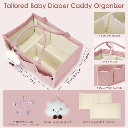 Skycase Large Diaper Caddy Organizer Pink