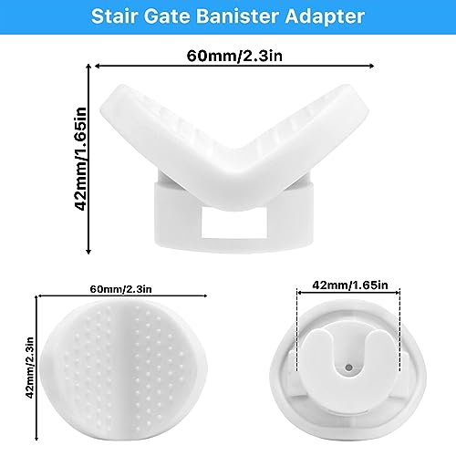 2 Pack Universal Baby Gate Banister Adapter No Drilling White