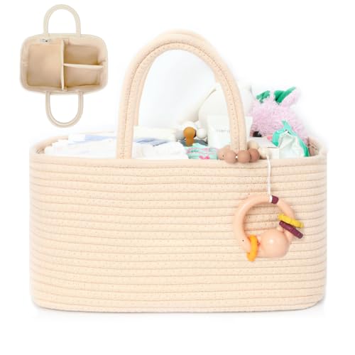 Miss Fong Diaper Caddy Organizer - Portable Travel Basket with Removable Dividers