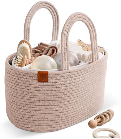 JJOO 2-in-1 Diaper Caddy with Water-Resistant Lining