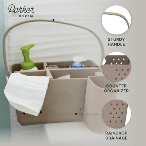 Parker Baby Bath Caddy BPA Free Food Grade Organizer with Handle