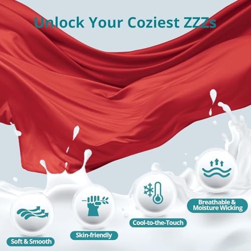 Sasttie Red Pregnancy Pillow with Cooling Cover
