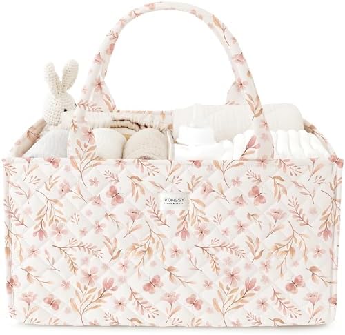 Konssy Baby Diaper Caddy Organizer Tote Bag